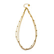 KAKIA: Triple Snake-Skin Chain Layered Necklace with Ball-Bead Accents