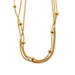 KAKIA: Triple Snake-Skin Chain Layered Necklace with Ball-Bead Accents