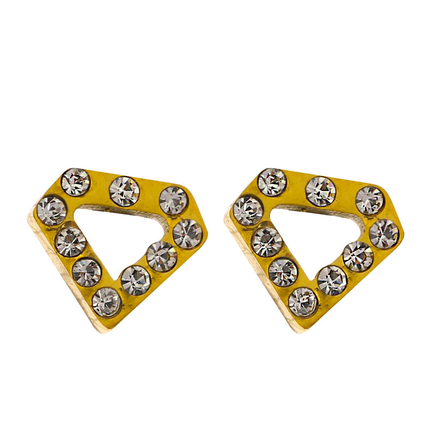 Boucles d'oreilles ULLA géométriques en zircone.