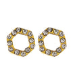 ELSA Gold: Hexagonal Zirconia Stud Earrings