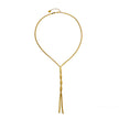 GILMA Snake Skin Textured Intertwined Lariat Chain Necklace