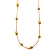 VIGO : Collier en chaîne dorée avec perles ovales et rondes, simple et essentiel.