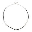 LORENA Black & Silver Beaded Paperclip Chain Necklace