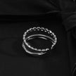 TIFFANY Double Stacked Beaded Silver Ring