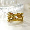 ORBANA: Partially Hammered Abstract Design Multi Stacked Ring