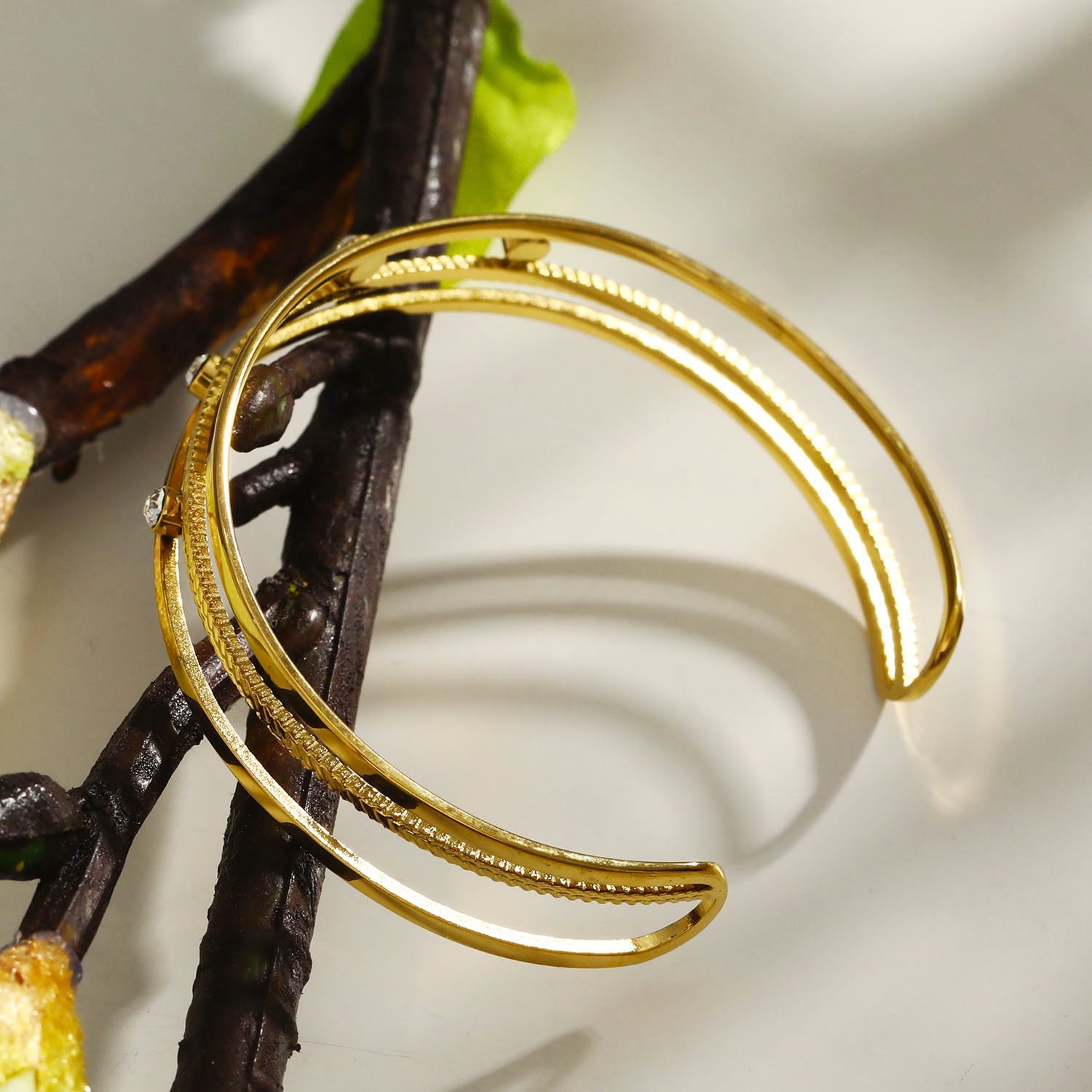 Bracelet LADARIA 'Trio of Cuffs' avec strass.
