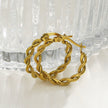 BARBARA Gold: Contrast Textured Twisted Rope Hoop Earrings