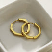 BOLZANO Gold : Boucles d'oreilles créoles hexagonales contemporaines