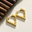 CAGLIARI: Triangle Shaped Contemporary Hoop Earrings in Gold