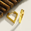 CAGLIARI: Triangle Shaped Contemporary Hoop Earrings in Gold