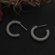KUMASI Richly Textured Silver Hoop Earrings