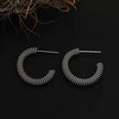 KUMASI Richly Textured Silver Hoop Earrings