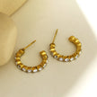 HAMIA: Zirconia Embellished Beaded Hoop Earrings