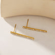 REGINA: Pavé Bar Stud Earrings with Zirconia Gemstones