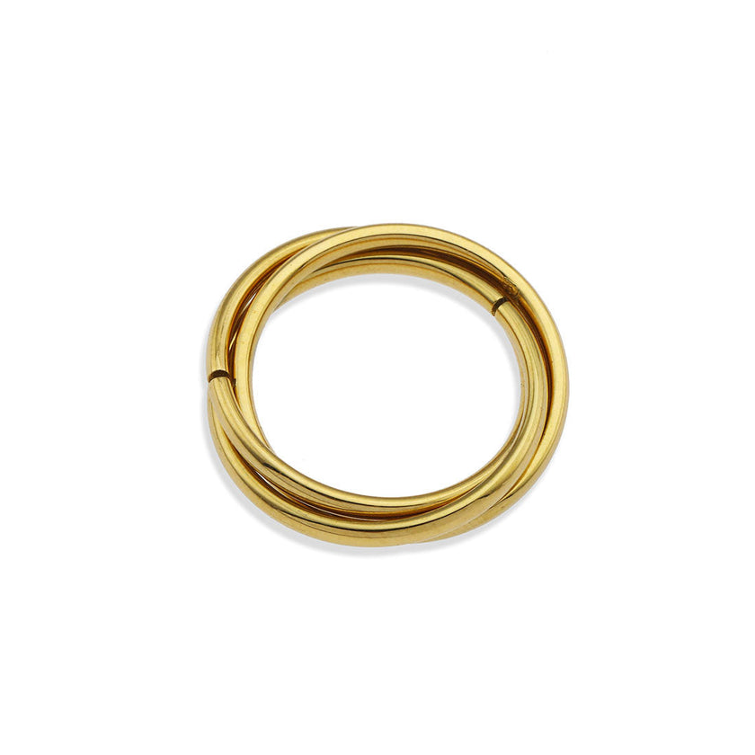 ESTELLA : Bague en or à trois anneaux entrelacés.