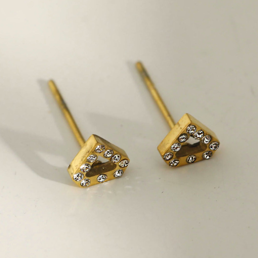 Boucles d'oreilles ULLA géométriques en zircone.