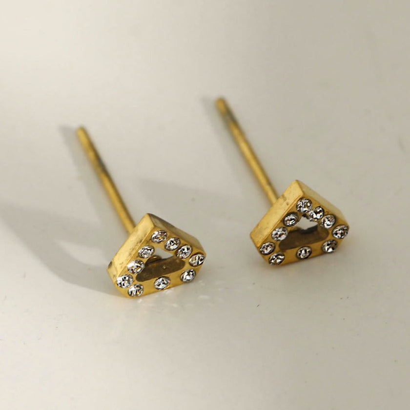 Boucles d'oreilles ULLA géométriques en zircone.