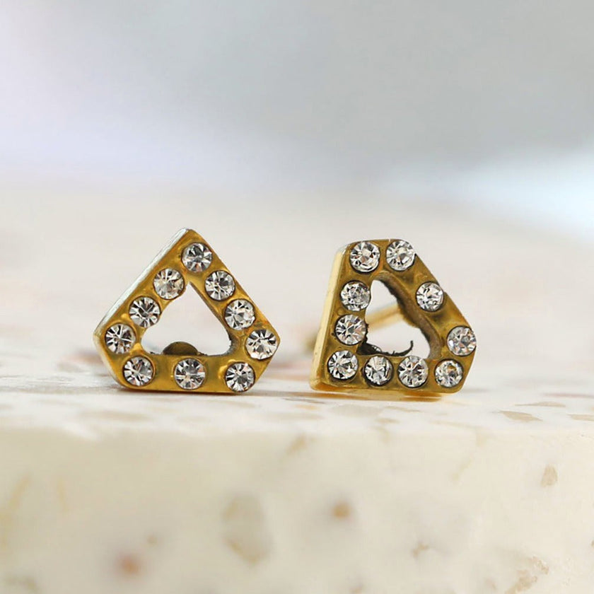 Boucles d'oreilles ULLA géométriques en zircone.