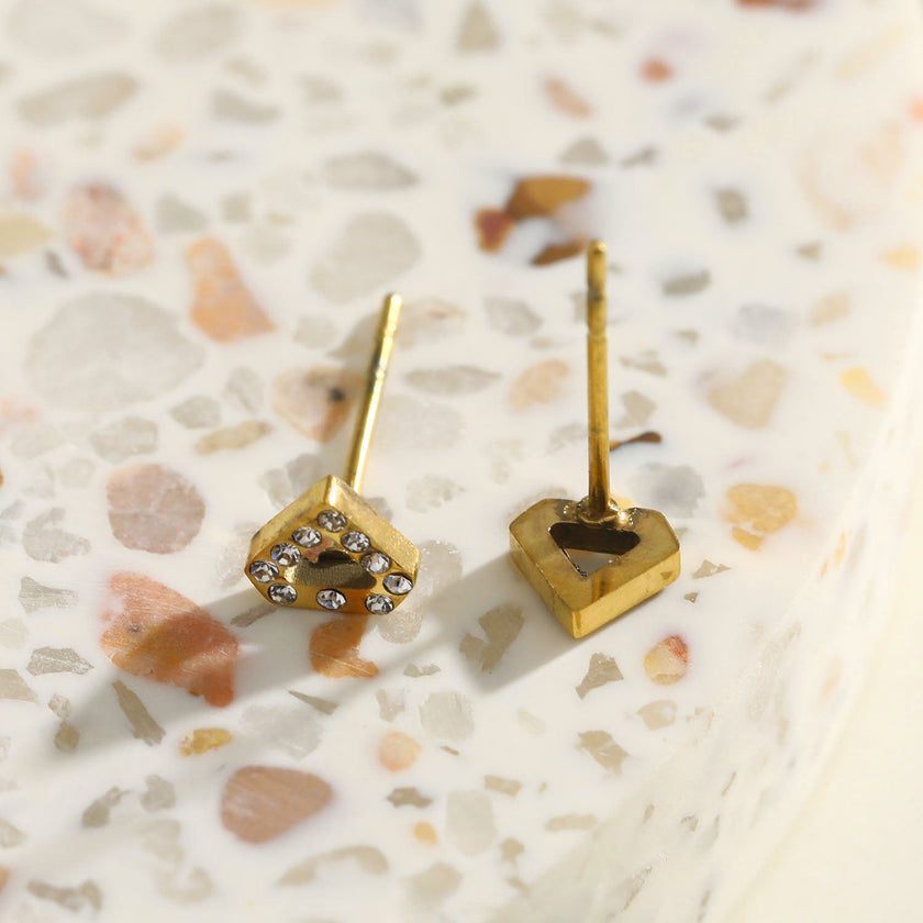 Boucles d'oreilles ULLA géométriques en zircone.