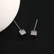 Style SYNNE: Square Bead Minimalist Stud Earrings in Gold & Silver