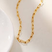TIASA: Asymmetrical Paper Clip Gold Chain Necklace