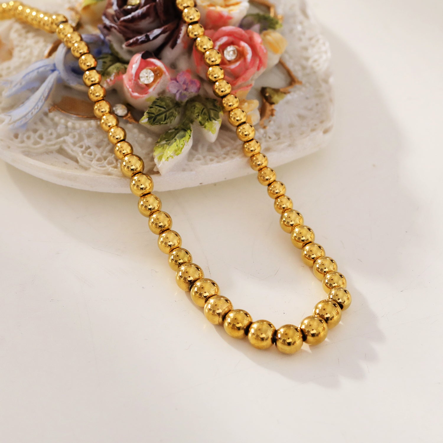 ELIF : Collier à maillons de perles de taille duo