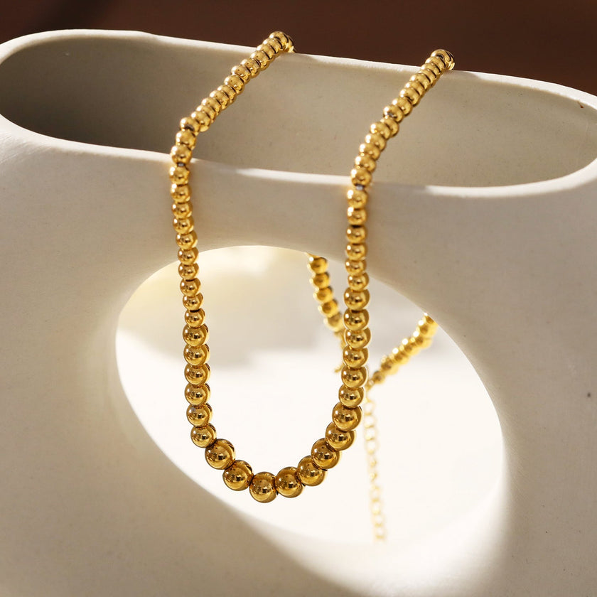 ELIF : Collier à maillons de perles de taille duo