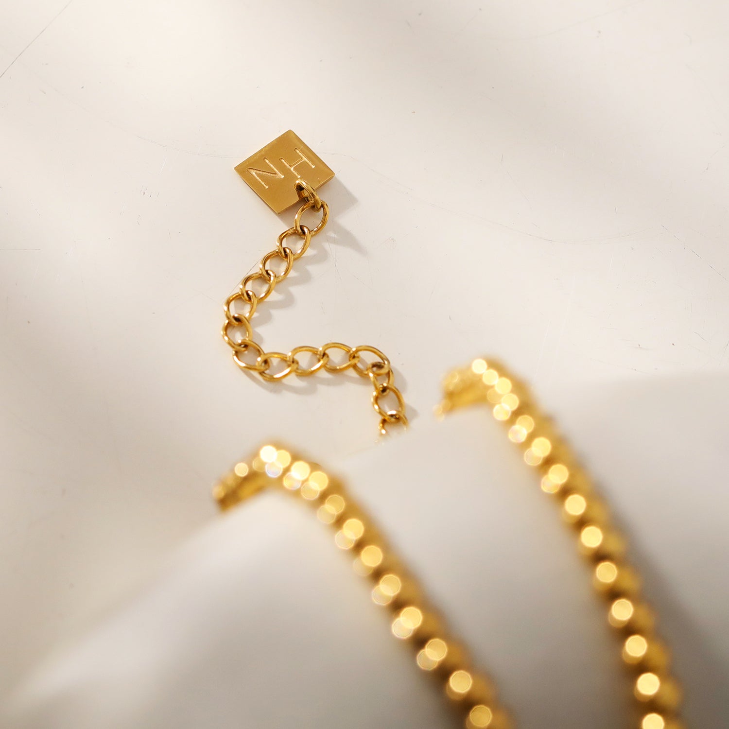 ELIF : Collier à maillons de perles de taille duo
