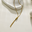 TELMA: Lariat Style Multi Stranded Necklace.