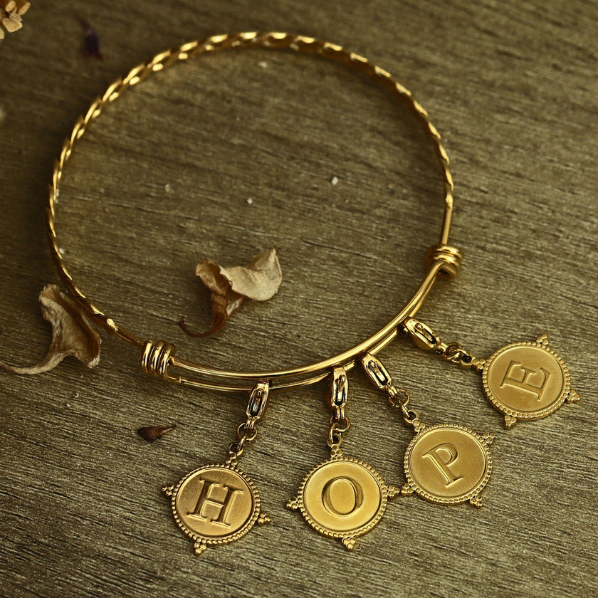 Gold Ornate Alphabet Letter Charms (A–Z) for Necklaces & Bracelets