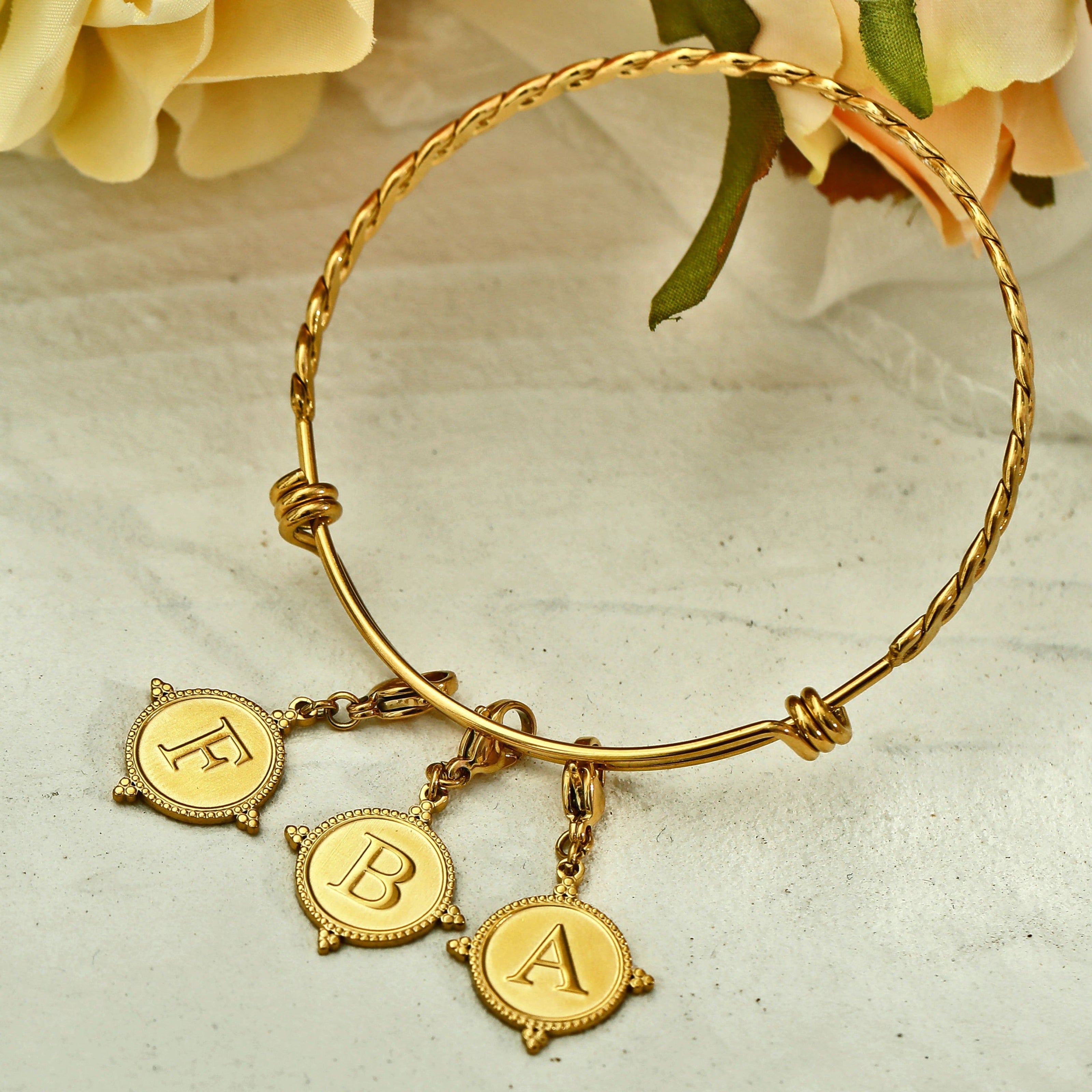 Gold Ornate Alphabet Letter Charms (A–Z) for Necklaces & Bracelets