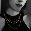 SELENE : Collier en or à trois rangs de chaînes mixtes