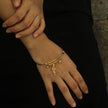 CATALINA Or : Bracelet avec breloques en forme de serpent, symbole solaire et zircone (CZ)