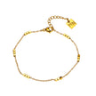 RITIKA: Tiny Square-Beads Dainty Gold Chain Bracelet