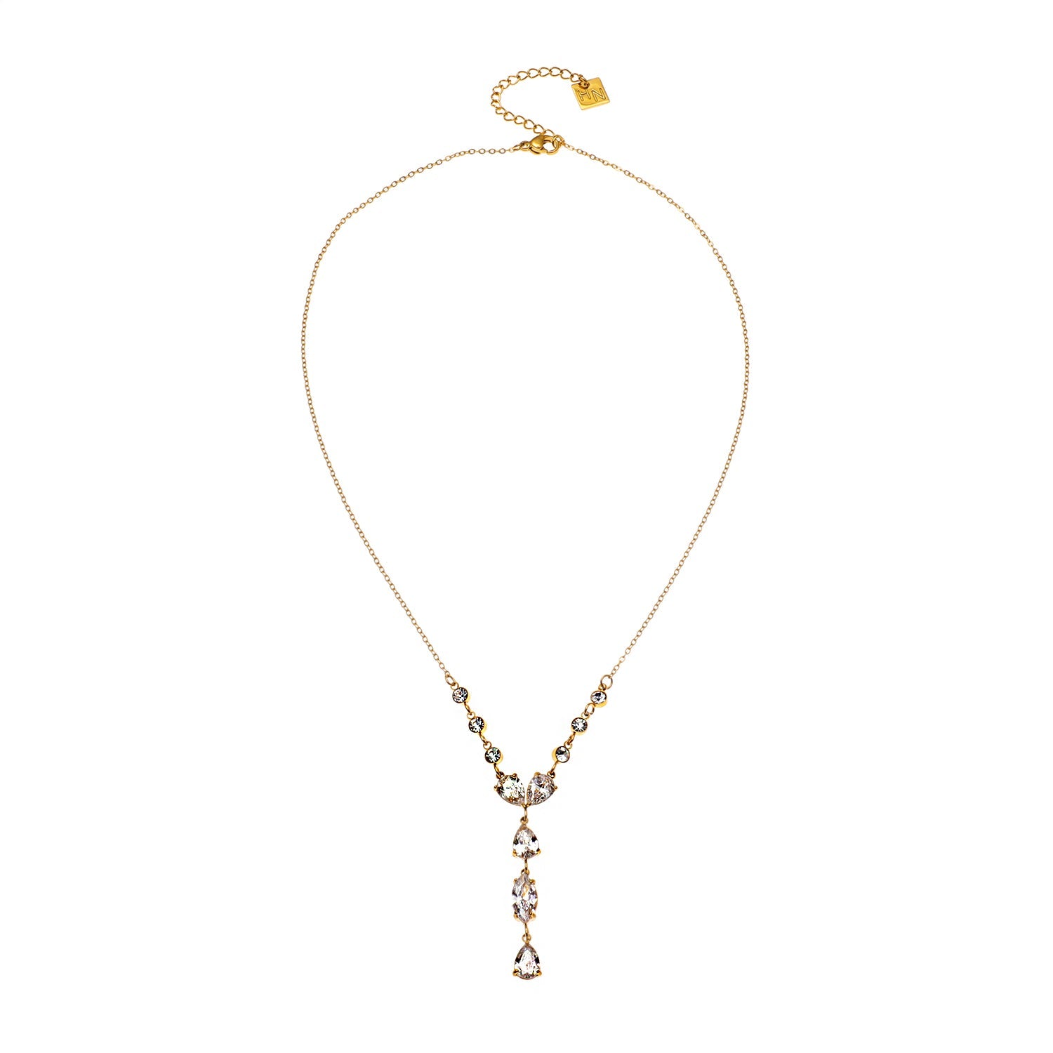 Style BUCKIE : Collier avec plusieurs pendentifs et chaîne en zircone.