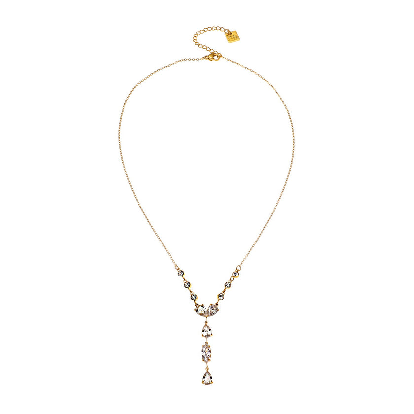 Style BUCKIE : Collier avec plusieurs pendentifs et chaîne en zircone.