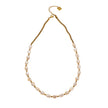 ELISA: Fresh Water Pearls & Gold Beaded Chain Necklace