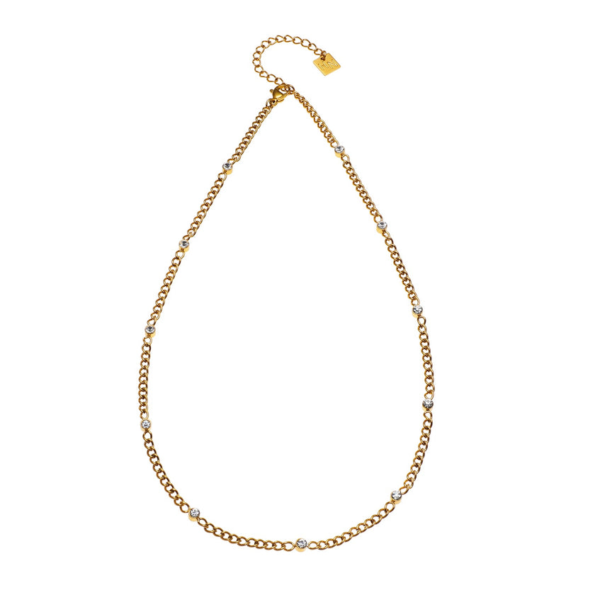 Style PENIQUIK: Zirconia Beaded Chain Necklace
