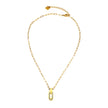 CHICALA : Collier avec pendentif en forme d'ovale serti de zircons, sur chaîne à maillons plats.