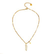 ANNECY: Nature Inspired Chic Chain Necklace Enhanced with Baroque Pearl and Leaf Charm