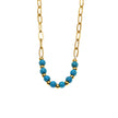 LIZBOA : Collier combiné chaîne à maillons et pierres de chalchite.