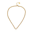 CROMER Zirconia Heart Pendant Ball-Bead Chain Necklace