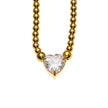 CROMER Zirconia Heart Pendant Ball-Bead Chain Necklace