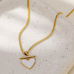 BONNYRIGG: Enamel Heart & Zirconia Embedded Bar Pendant Chain Necklace