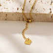 ALMERIA Gold: Celestial Magic - Zirconia Embedded Crescent Moon and Star Necklace