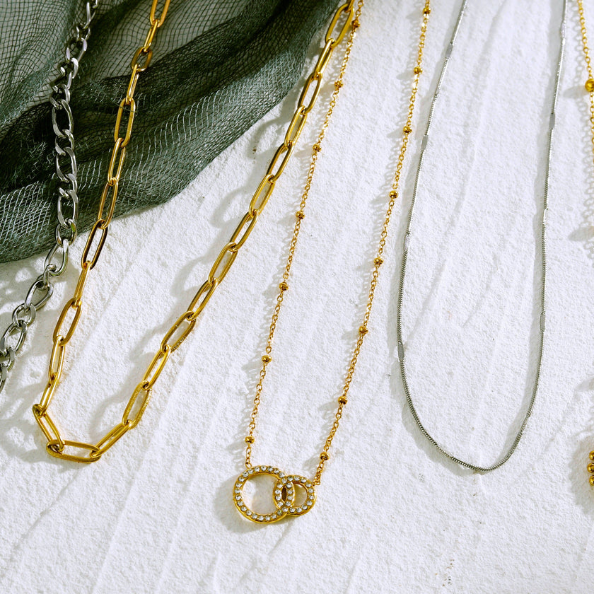 Collier en or avec pavé de zircons BRIAR