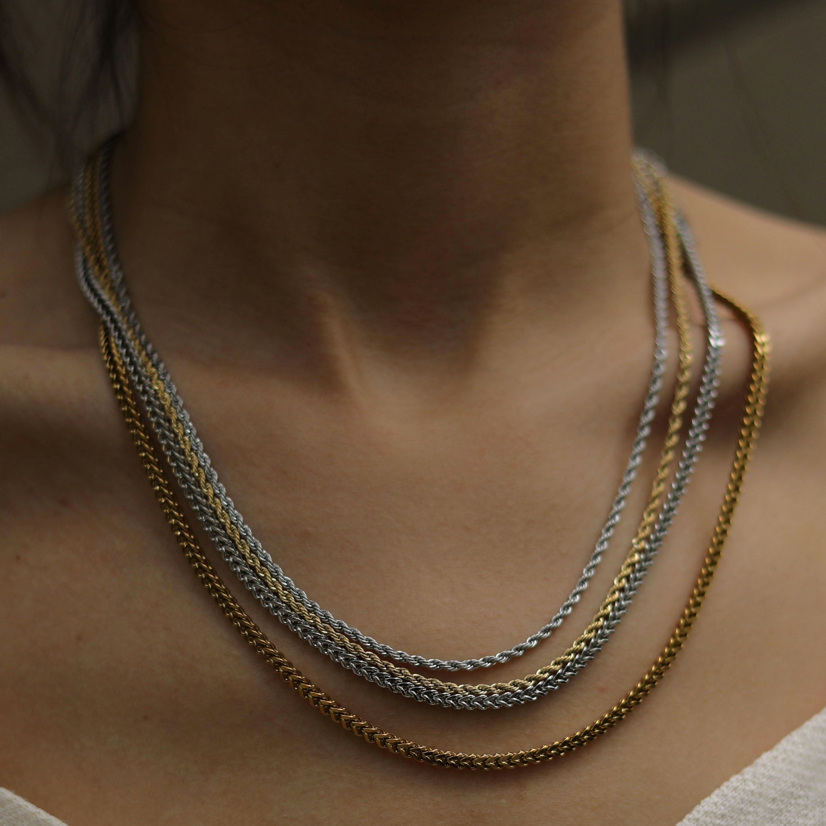 ULYANA: Rope Chain Gold Necklace - 24 Inches