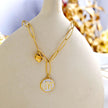 EMMA Retro LOVE Scripted Pendant on a Contemporary Chain Linked Necklace