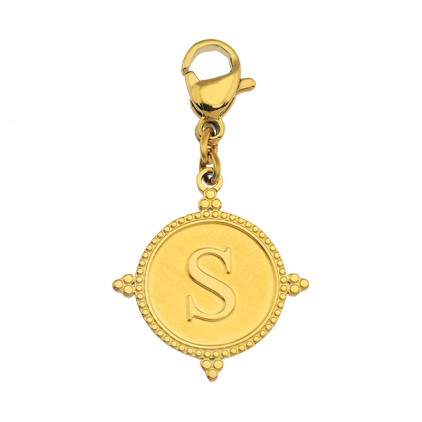 Gold Ornate Alphabet Letter Charms (A–Z) for Necklaces & Bracelets