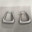 ANIKA: White Gold (Silver Toned) Triangular Chunky Mini Hoop Earrings